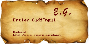 Ertler Gyöngyi névjegykártya