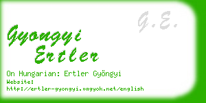gyongyi ertler business card